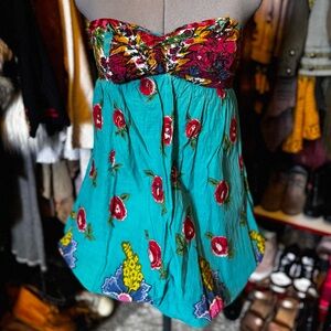 Charlotte Russe Colorful Sleeveless Strapless Bubble Tank Top Small